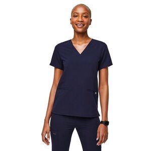 Figs Casma Three Pocket Scrub Top in Navy Blue Size M